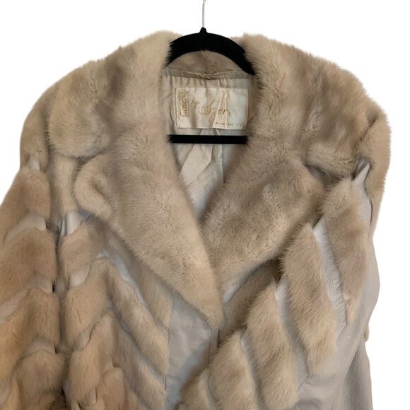 Vintage Furs By Szor & Deider Beige Mink Fur Jacket Belted Waist Old Money - Picture 7 of 16